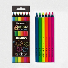 7" 6pcs JUMBO Neon color pencil